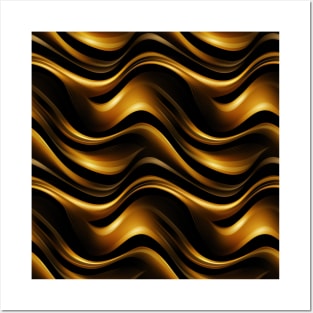 Golden Harmony: Abstract Stripes in Luxe Gold Posters and Art